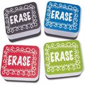Upgrade7 2 x 1.25 in. Chalk Design Mini Whiteboard Erasers Dryers - Multicolor UP127989